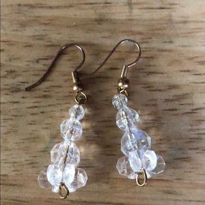White beaded earrings